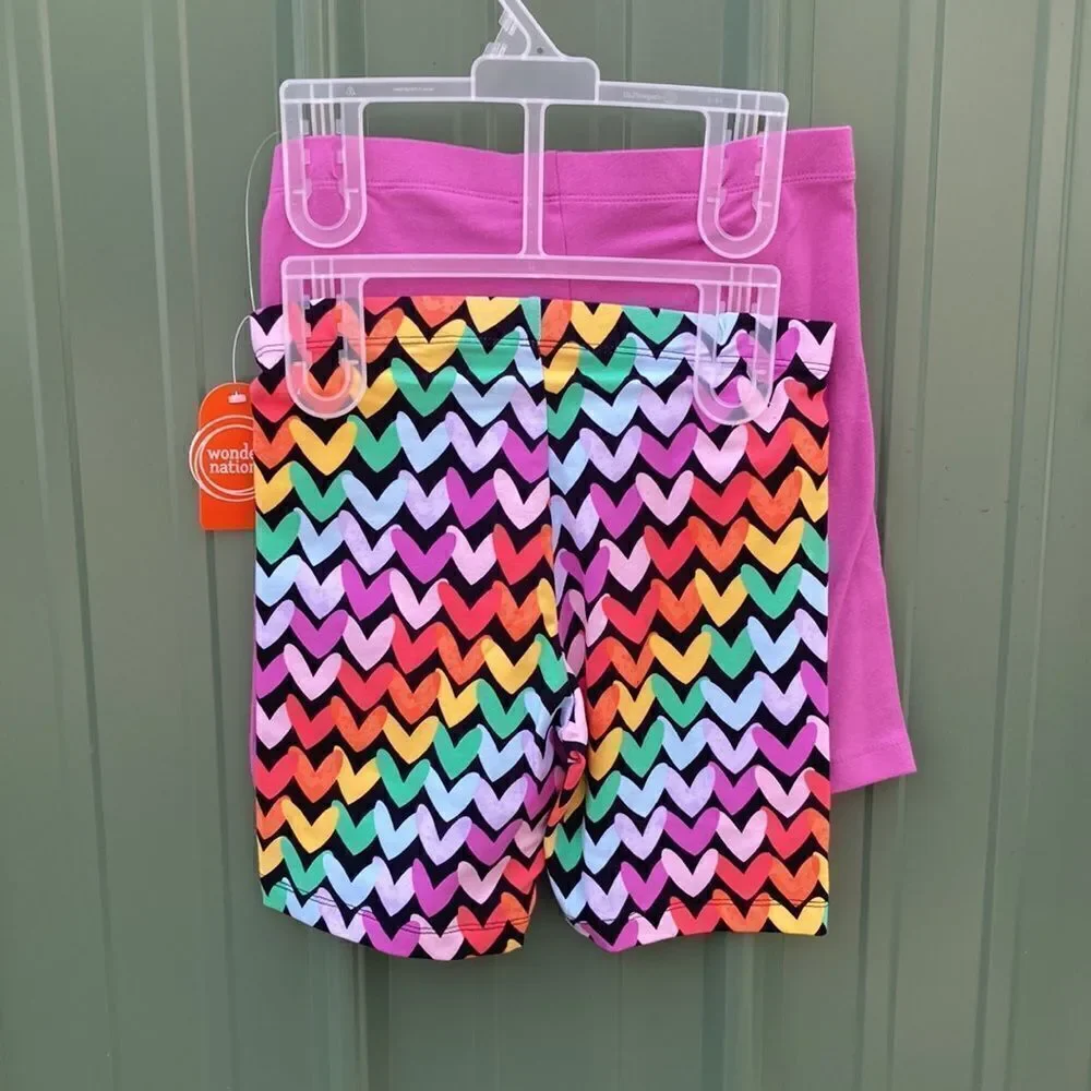 Girls Lightweight Short Sleeve T-Shirts & Bike Shorts 4-Piece Set Size L